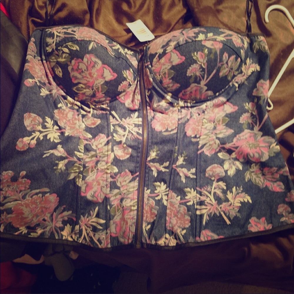 Torrid Denim Zipper Corset